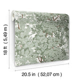 Ardian Green Peel & Stick Wallpaper with Traditional Trees Pattern - York RMK12661RL