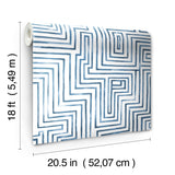 Warren Blue Geometric Modern Peel & Stick Wallpaper - York RMK12662RL