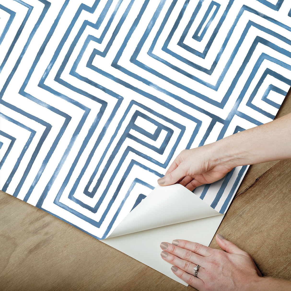Warren Blue Geometric Modern Peel & Stick Wallpaper - York RMK12662RL