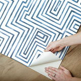 Warren Blue Geometric Modern Peel & Stick Wallpaper - York RMK12662RL