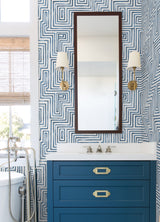Warren Blue Geometric Modern Peel & Stick Wallpaper - York RMK12662RL