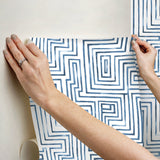 Warren Blue Geometric Modern Peel & Stick Wallpaper - York RMK12662RL