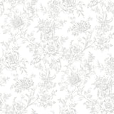 Wren Grey Peel & Stick Wallpaper with Floral Trail Pattern - York RMK12664RL