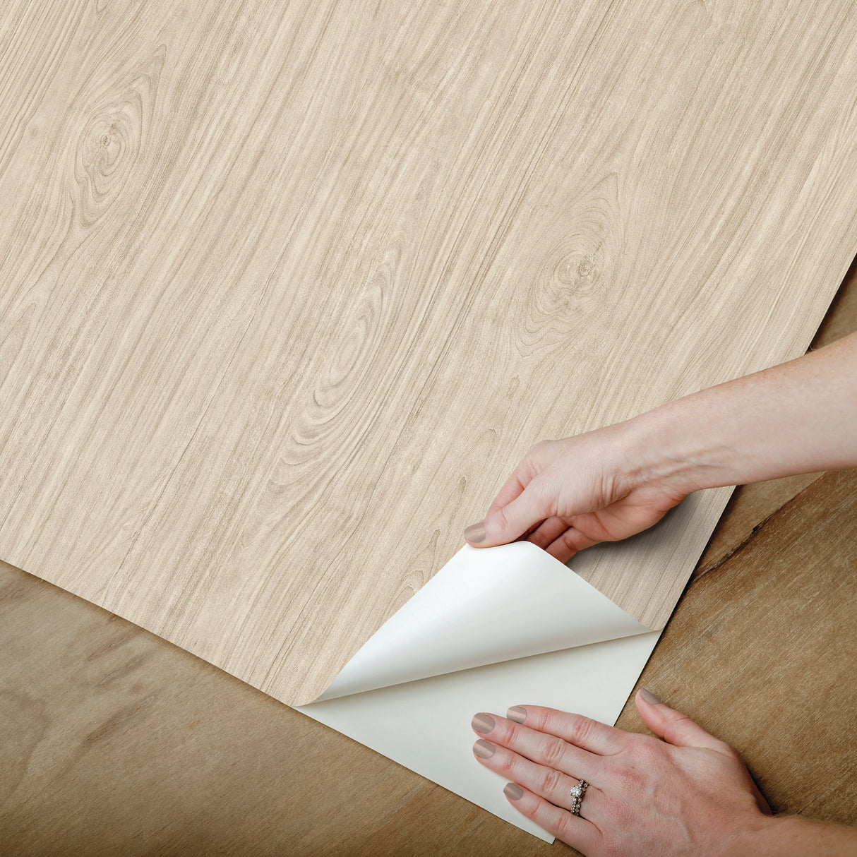 Cherry Wood Warm Peel & Stick Wallpaper - York RMK12671PL