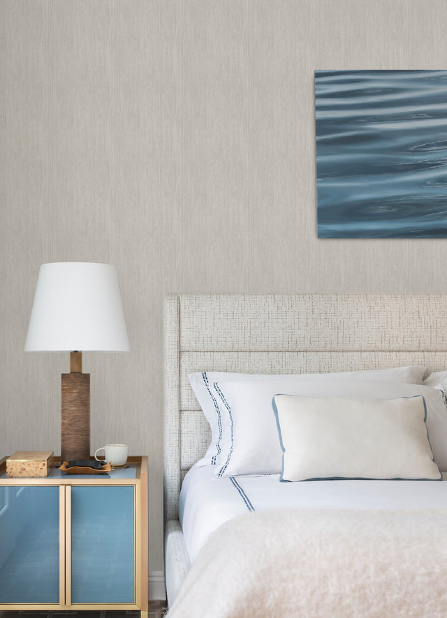 Cherry Wood Grey Peel & Stick Wallpaper with Modern Wood Grain Pattern - RoomMates RMK12672PL