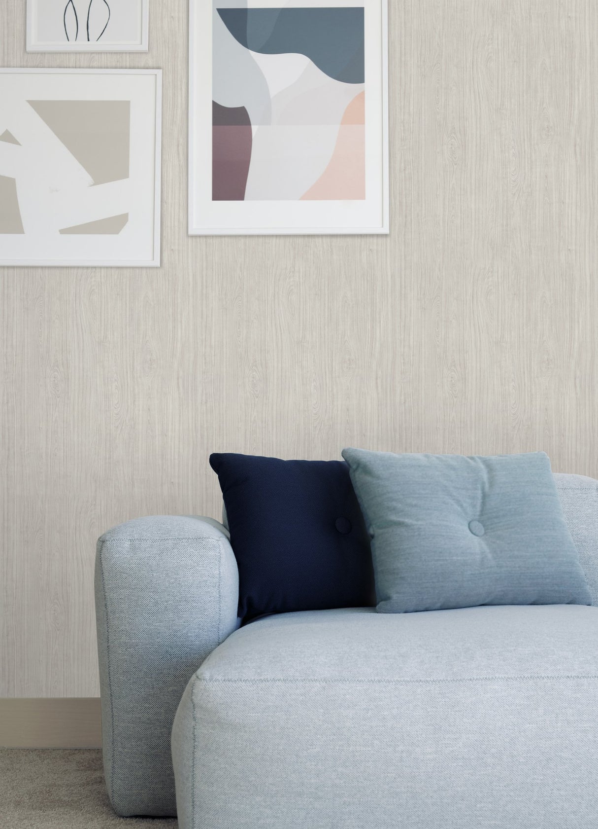 Cherry Wood Grey Peel & Stick Wallpaper with Modern Wood Grain Pattern - RoomMates RMK12672PL