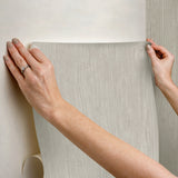 Cherry Wood Grey Peel & Stick Wallpaper with Modern Wood Grain Pattern - RoomMates RMK12672PL