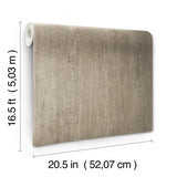 Dimensional Natural Wood Taupe Peel & Stick Wallpaper with Modern Wood Look - York RMK12674PL