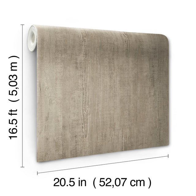 Dimensional Natural Wood Taupe Peel & Stick Wallpaper with Modern Wood Look - York RMK12674PL
