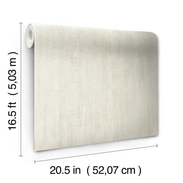 Dimensional Natural Wood Cream Peel & Stick Wallpaper with Modern Wood Look - York RMK12676PL