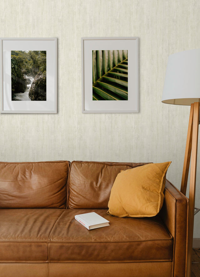 Dimensional Natural Wood Cream Peel & Stick Wallpaper with Modern Wood Look - York RMK12676PL