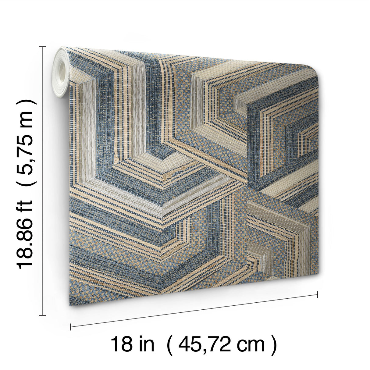 Geo Puzzle Dark Brown Faux Grasscloth Peel & Stick Wallpaper with Modern Geometric Pattern - York RMK12679RL