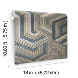 Geo Puzzle Dark Brown Faux Grasscloth Peel & Stick Wallpaper with Modern Geometric Pattern - York RMK12679RL