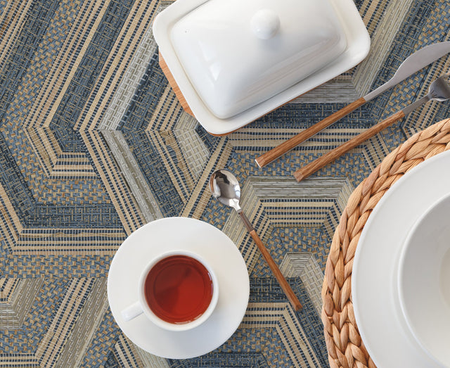 Geo Puzzle Dark Brown Faux Grasscloth Peel & Stick Wallpaper with Modern Geometric Pattern - York RMK12679RL
