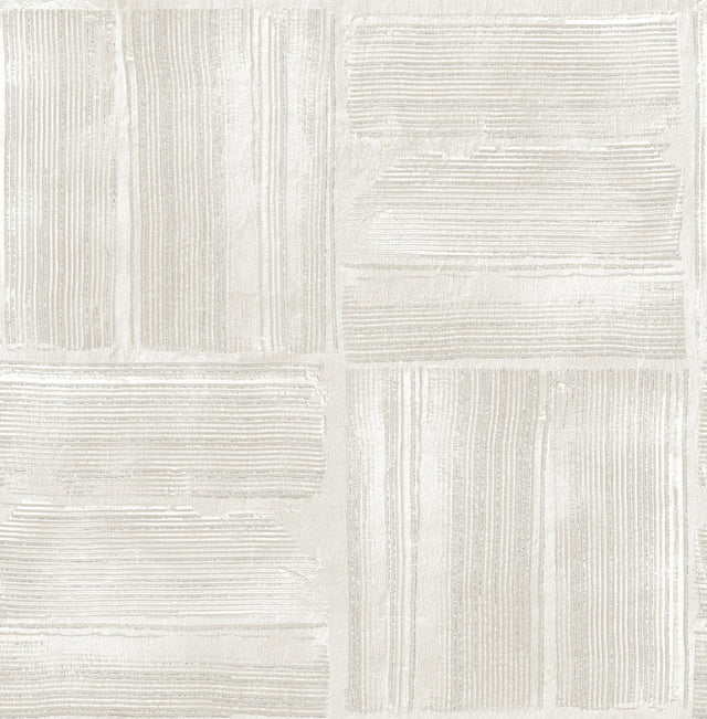 Dimensional Square Beige Plaster Peel & Stick Wallpaper with Modern Graphic Raised Ink - York RMK12680PLW