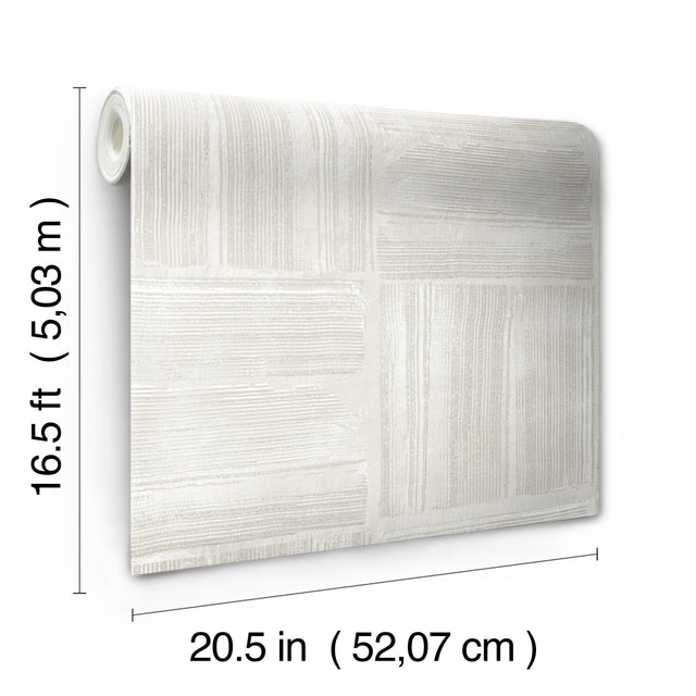 Dimensional Square Beige Plaster Peel & Stick Wallpaper with Modern Graphic Raised Ink - York RMK12680PLW