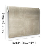 Dimensional Square Taupe Plaster Peel & Stick Wallpaper with Raised Ink Texture - York RMK12681PLW