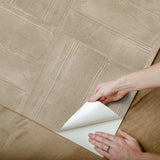 Dimensional Square Taupe Plaster Peel & Stick Wallpaper with Raised Ink Texture - York RMK12681PLW