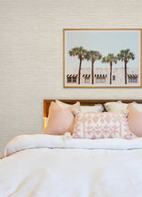 Dimensional Neutral Grasscloth Peel & Stick Wallpaper, Faux Grasscloth, Modern Textured Raised Ink - York RMK12682PLW
