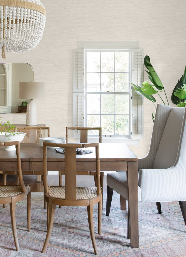 Dimensional Neutral Grasscloth Peel & Stick Wallpaper, Faux Grasscloth, Modern Textured Raised Ink - York RMK12682PLW