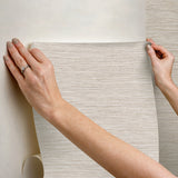 Dimensional Neutral Grasscloth Peel & Stick Wallpaper, Faux Grasscloth, Modern Textured Raised Ink - York RMK12682PLW