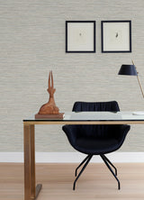 Dimensional Neutral Jade Grasscloth Peel & Stick Wallpaper with Faux Grasscloth Texture - York RMK12683PLW