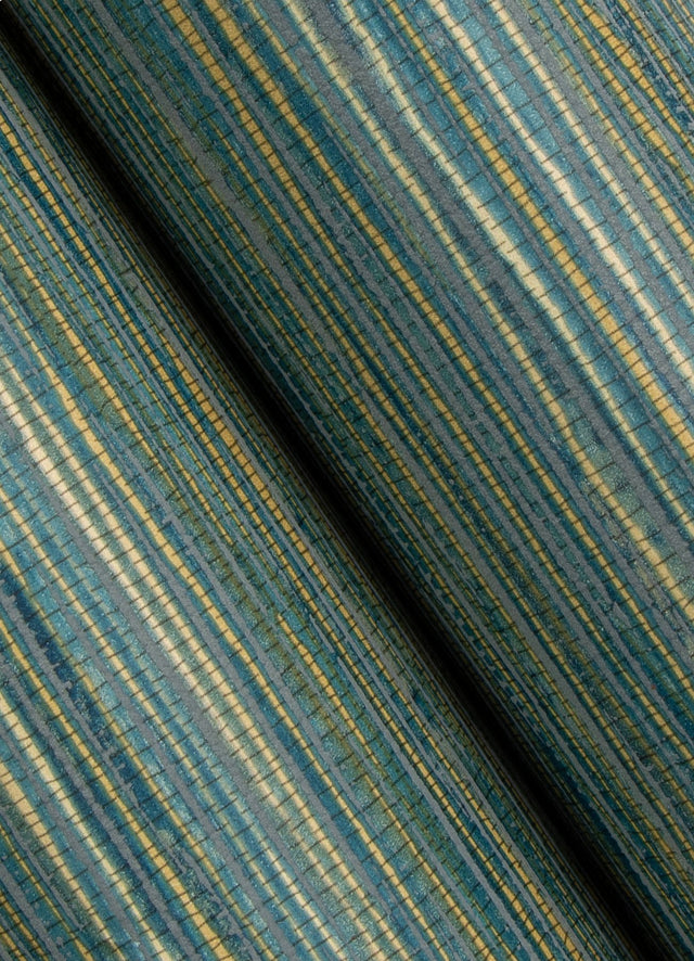 Dimensional Teal Grasscloth Peel & Stick Wallpaper with Metallic Raised Ink Texture - York RMK12684PLW