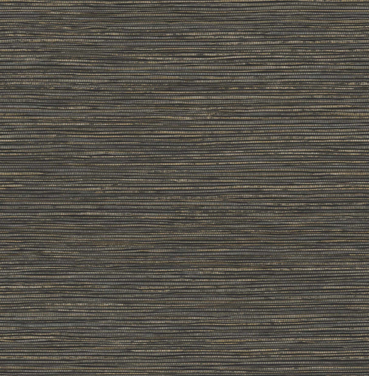 Dimensional Black Grasscloth Peel & Stick Wallpaper with Faux Grasscloth Texture, Metallic Raised Ink - York RMK12685PLW