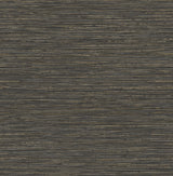 Dimensional Black Grasscloth Peel & Stick Wallpaper with Faux Grasscloth Texture, Metallic Raised Ink - York RMK12685PLW