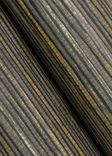 Dimensional Black Grasscloth Peel & Stick Wallpaper with Faux Grasscloth Texture, Metallic Raised Ink - York RMK12685PLW