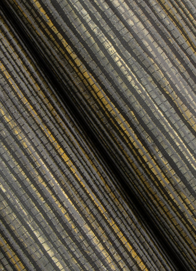 Dimensional Black Grasscloth Peel & Stick Wallpaper with Faux Grasscloth Texture, Metallic Raised Ink - York RMK12685PLW