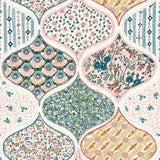 Pippa Warm Multi Peel & Stick Wallpaper with Cottagecore Floral Quilt Pattern - York RMK12692PLW