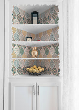 Pippa Warm Multi Peel & Stick Wallpaper with Cottagecore Floral Quilt Pattern - York RMK12692PLW