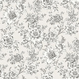 Winifred Taupe Peel & Stick Wallpaper with Vintage Floral Botanical Pattern - York RMK12694PLW