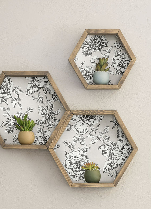 Winifred Taupe Peel & Stick Wallpaper with Vintage Floral Botanical Pattern - York RMK12694PLW