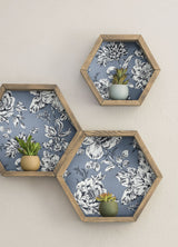 Winifred Blue Peel & Stick Wallpaper with Botanical Floral Country Pattern - York RMK12695PLW