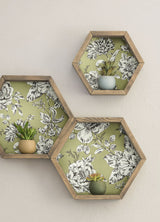 Winifred Green Peel & Stick Wallpaper with Vintage Floral Botanical Motif - York RMK12697PLW