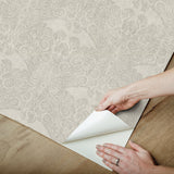 House Of The Dragon Cream Damask Modern Peel & Stick Wallpaper - York RMK12698RL