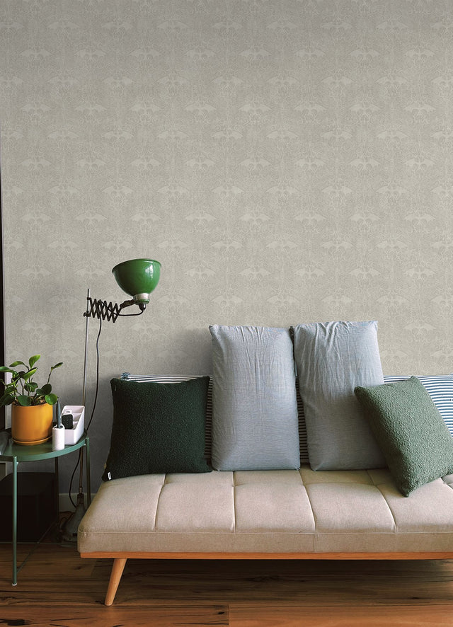 House Of The Dragon Cream Damask Modern Peel & Stick Wallpaper - York RMK12698RL