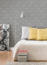 House Of The Dragon Grey Damask Modern Peel & Stick Wallpaper - York RMK12699RL