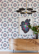 Papillon Blue Peel & Stick Wallpaper with Bohemian Butterfly Graphics - York RMK12700PLW