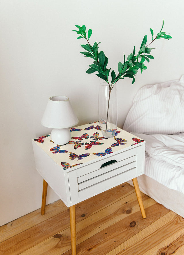 Papillon Cream Multi Peel & Stick Wallpaper with Bohemian Butterfly Graphics - York RMK12701PLW