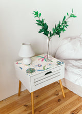 Nuit Tropicale White Multi Peel & Stick Wallpaper with Bohemian Tropical Graphics - York RMK12703PLW