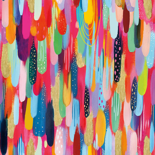 Brushstroke Red Multi Peel & Stick Wallpaper with Bohemian Abstract Graphics - York RMK12706PLW
