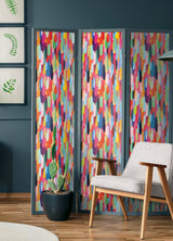 Brushstroke Red Multi Peel & Stick Wallpaper with Bohemian Abstract Graphics - York RMK12706PLW