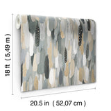 Brushstroke Neutral Peel & Stick Wallpaper with Abstract Graphics Pattern - York RMK12708PLW