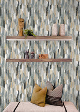 Brushstroke Neutral Peel & Stick Wallpaper with Abstract Graphics Pattern - York RMK12708PLW