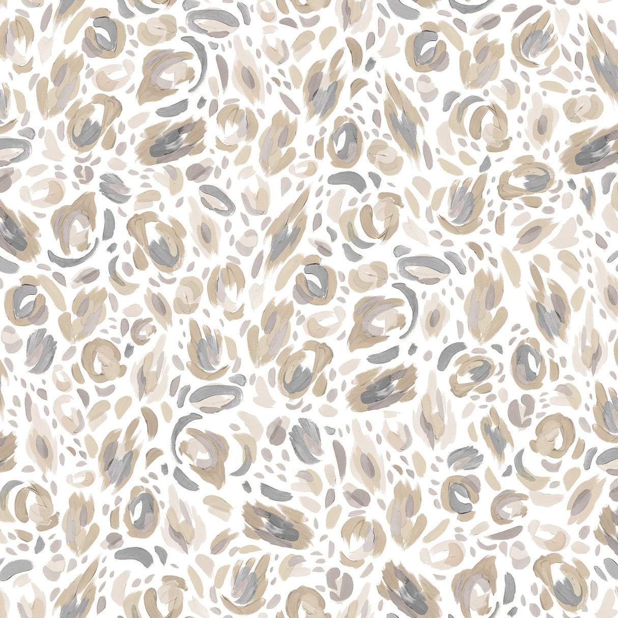 Brushstroke Leopard Neutral Peel & Stick Wallpaper with Bohemian Graphic Pattern - York RMK12710PLW