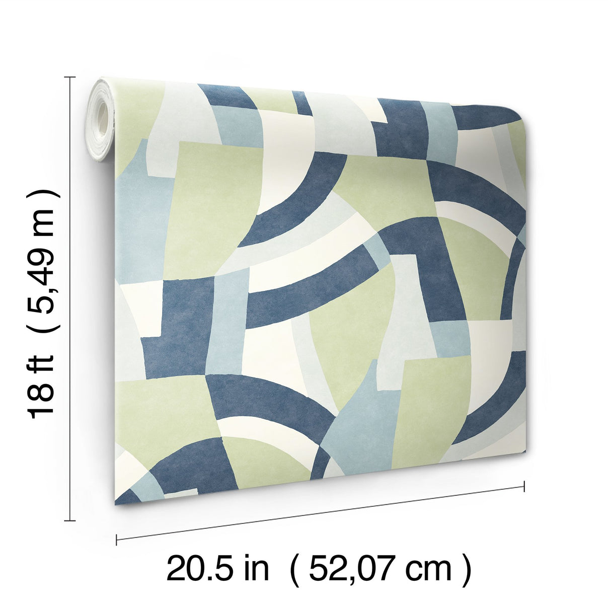 Melbourne Teal Peel & Stick Wallpaper with Retro Geometric Graphics - York RMK12712PLW