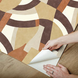 Melbourne Terracotta Peel & Stick Wallpaper with Retro Geometric Graphics - York RMK12713PLW